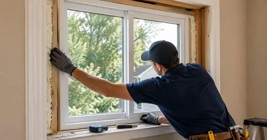 close-up of Low-E glass coating on an insulated window Pickering