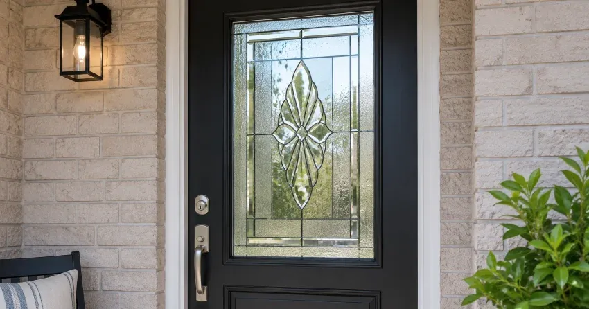 technician replacing a cracked decorative glass panel in Dunbarton, Pickering