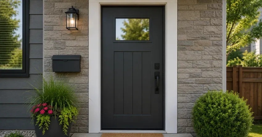 emergency door replacement Pickering installation in progress