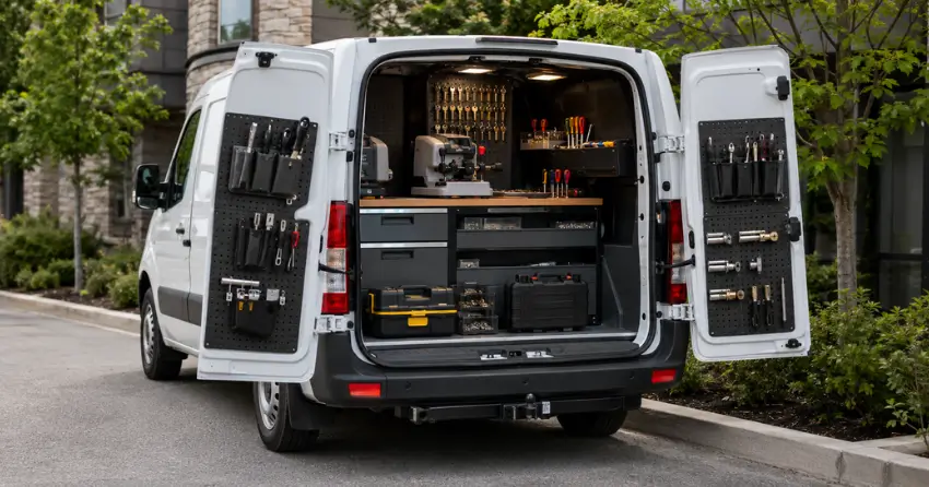 mobile locksmith service vehicle equipped with tools in Pickering