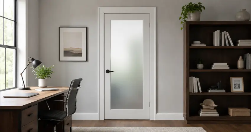frosted interior door installed in home office in Pickering