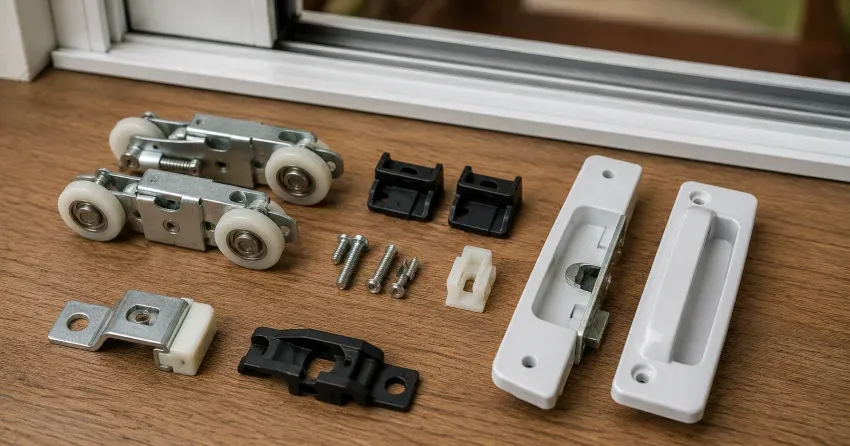 sliding door broken Pickering roller and track inspection